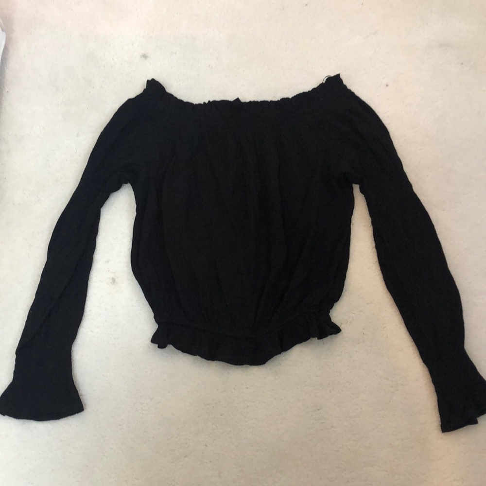 Black off the shoulder crop top
